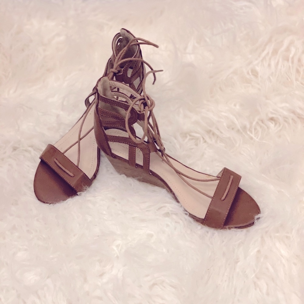 Catherine Malandrino Laceup Wedge Sandals